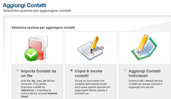 Sondaggi online - aggiungi contatti